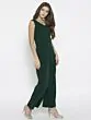 Green Solid Basic Jumpsuit