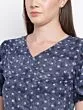 Women Navy Blue & White Printed Basic Jumpsuit