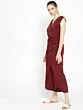 Women Burgundy Solid Layered Culotte Jumpsuit