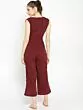Women Burgundy Solid Layered Culotte Jumpsuit