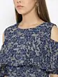 Women Blue & Grey Printed Basic Jumpsuit