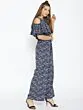 Women Blue & Grey Printed Basic Jumpsuit