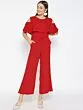 Women Red Solid Basic Jumpsuit