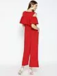 Women Red Solid Basic Jumpsuit