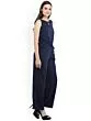 Blue Solid Basic Jumpsuit