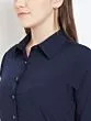 Women Navy Blue Solid Basic Jumpsuit