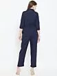 Women Navy Blue Solid Basic Jumpsuit