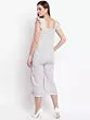 Women Off-White & Blue Striped Culotte Jumpsuit