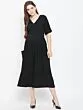 Women Black Solid Culotte Jumpsuit