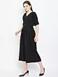 Women Black Solid Culotte Jumpsuit