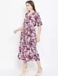Women Purple & Beige Printed Culotte Jumpsuit