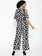 Women Black & White Printed Basic Jumpsuit