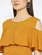 Women Mustard Yellow Solid Basic Jumpsuit