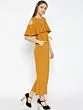 Women Mustard Yellow Solid Basic Jumpsuit