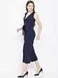 Women Navy Blue Solid Culotte Jumpsuit