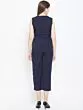 Women Navy Blue Solid Culotte Jumpsuit
