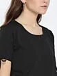 Women Black Solid Top with Parallel Trousers