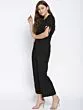 Women Black Solid Top with Parallel Trousers