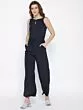 Navy Blue Solid Basic Jumpsuit