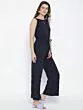 Navy Blue Solid Basic Jumpsuit