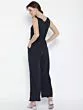 Navy Blue Solid Basic Jumpsuit