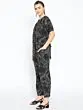 Women Black & Grey Printed Basic Jumpsuit