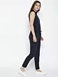Navy Blue Solid Basic Jumpsuit