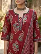 Maroon Printed Straight Kurta Set With Dupatta for Women