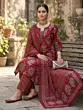 Maroon Printed Straight Kurta Set With Dupatta for Women