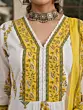 White Printed Anarkali Kurta Set With Dupatta for Women