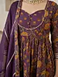 Purple Printed Peplum Kurta Set With Dupatta for Women