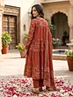 Rust Printed Anarkali Kurta Set With Dupatta for Women