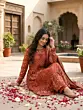 Rust Printed Anarkali Kurta Set With Dupatta for Women
