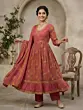 Pink Printed Anarkali Kurta Set With Dupatta for Women
