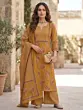 Mustard Printed Straight Kurta Set With Dupatta for Women