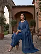 Blue Printed Straight Kurta Set With Dupatta for Women