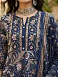 Blue Printed Anarkali Kurta Set With Dupatta for Women