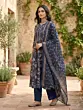 Blue Printed Anarkali Kurta Set With Dupatta for Women