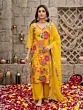 Yellow Printed Straight Kurta Set With Dupatta for Women