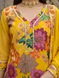 Yellow Printed Straight Kurta Set With Dupatta for Women