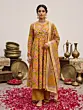 Yellow Floral Printed Anarkali Kurta Set With Dupatta for Women