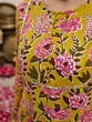 Yellow Floral Printed Anarkali Kurta Set With Dupatta for Women