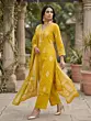 Yellow Printed Straight Kurta Set With Dupatta for Women