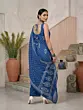 Blue Printed Straight Kurta Set With Dupatta for Women