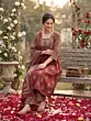 Maroon Printed A-Line Kurta Set With Dupatta for Women