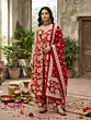 Red Printed Anarkali Kurta Set With Dupatta for Women