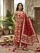 Red Printed Anarkali Kurta Set With Dupatta for Women