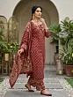 Maroon Printed Straight Kurta Set With Dupatta for WomenRegular price