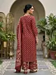 Maroon Printed Straight Kurta Set With Dupatta for WomenRegular price