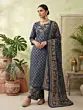 Blue Printed Straight Kurta Set With Dupatta for Women